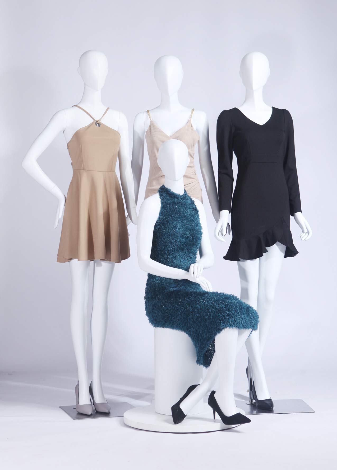 S-12 Donna Femminile Manichino Testa Astratta Nuovo Maschio Femmina Eurotondisplay bella astratta Bianco Opaco verniciato (S-12 Donna Femmina)