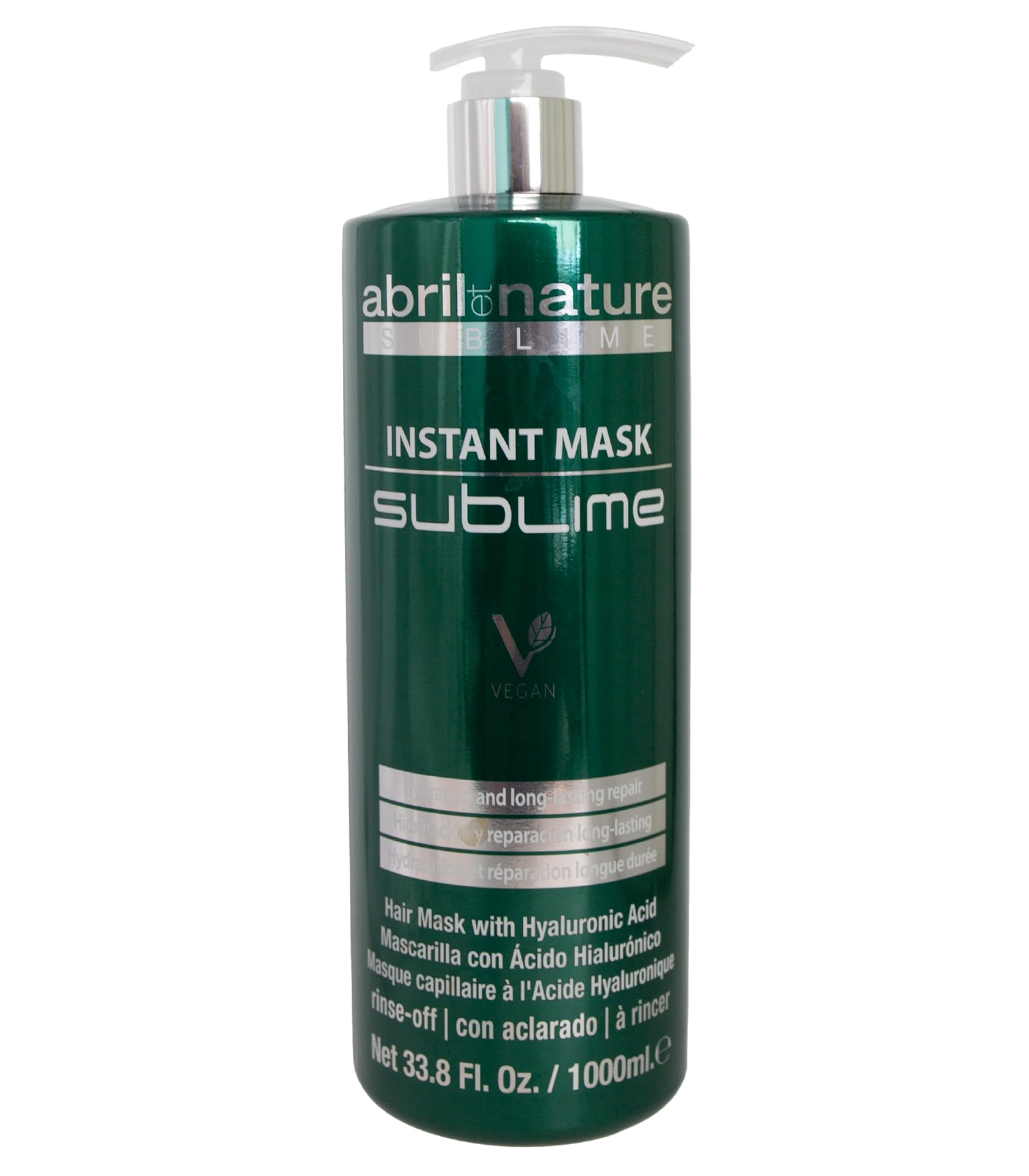 abril et nature - Sublime - Hydrating Repair Mask - For Damaged, Thick, and/or Porous or Afro Hair - Hyaluronic Acid - Softens and Repairs -