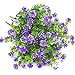 Grunyia Artificial Flowers, Fake Outdoor UV Resistant Plants Faux Plastic Greenery Shrubs Indoor Outside Hanging Planter Home Kitchen Office Wedding, Garden Decor (Purple)