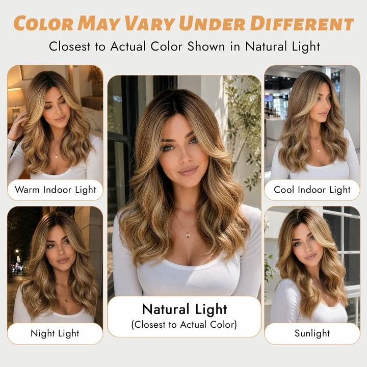 18 Inch Wavy Synthetic Wig with Curtain Bangs and Lace Hairline