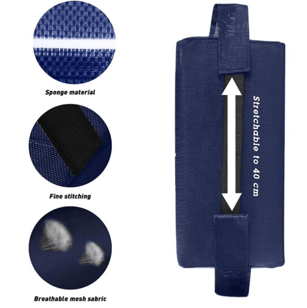 Cuscino per Testa per Sedia a Sdraio, Cuscino Poggiatesta Per Lettino Prendisole, Cuscino Regolabile in Altezza & Ergonomico, Cuscino Universale Con Cinghie per Sedie, Poltrone Reclinabili (Blue)