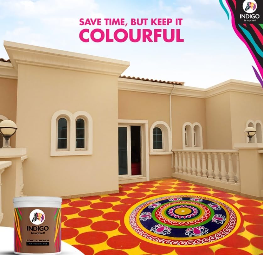 Image of Indigo Floor Coat Emulsion Platinum Series - High strength protective paint for interlock tiles, cement surfaces, walkways, driveways and terrace floors - 1 Liter Grape Brown