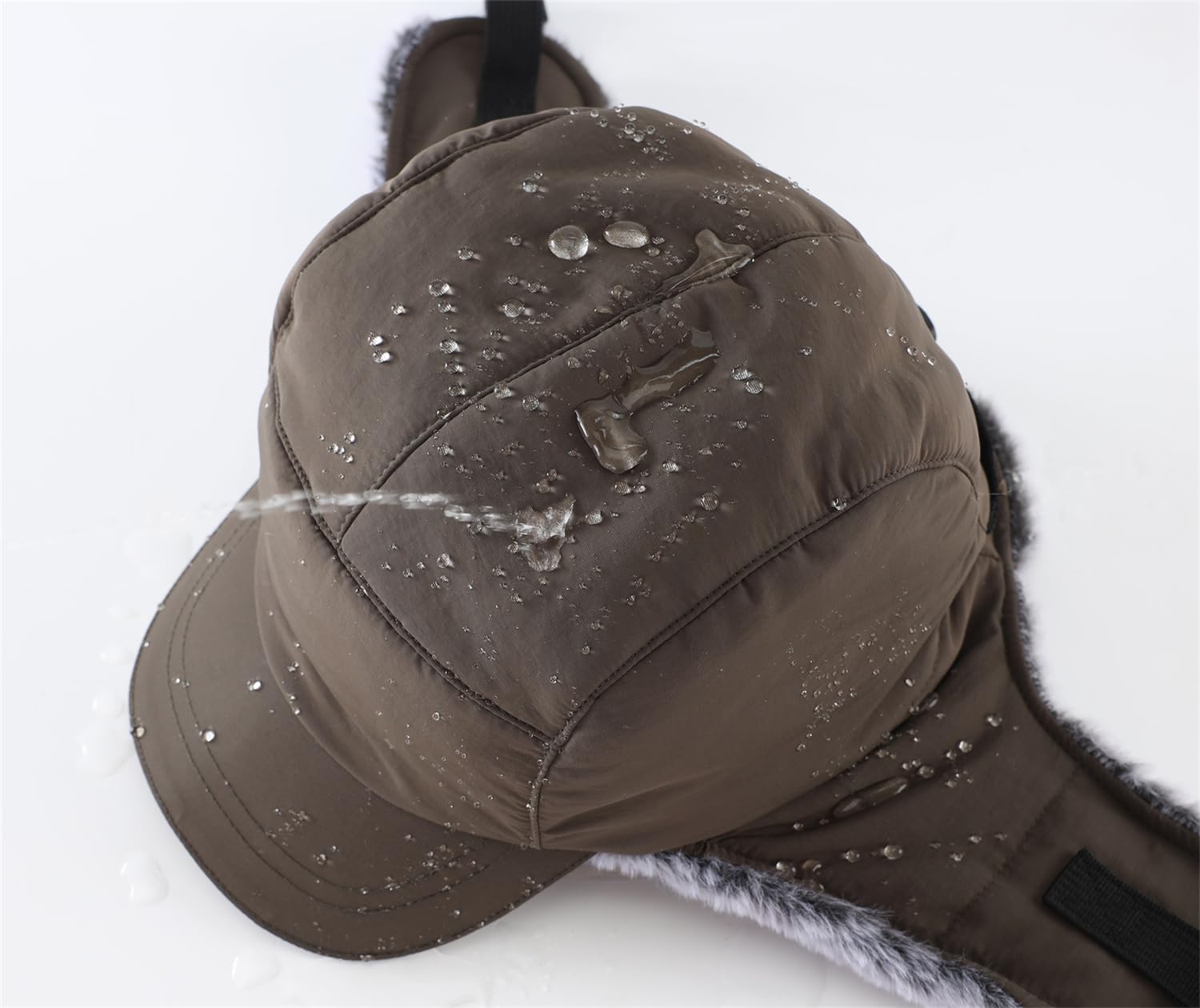 Connectyle Men's Trapper Hat with Ear Flaps Winter Warm Hat Windproof, Water Repellent, Reflective, Faux Fur Fully Lined - Image 6