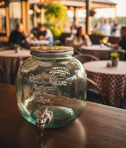 Dispensador de Bebidas de Vidrio Reciclado 6L con Grifo – Cierre Seguro Incluido – Elegante y Resistente – Ideal para Celebraciones, Reuniones y Eventos Dispensador de Bebidas de Vidrio Reciclado 6L con Grifo – Cierre Seguro Incluido – Elegante y Resistente – Ideal para Celebraciones, Reuniones y Eventos