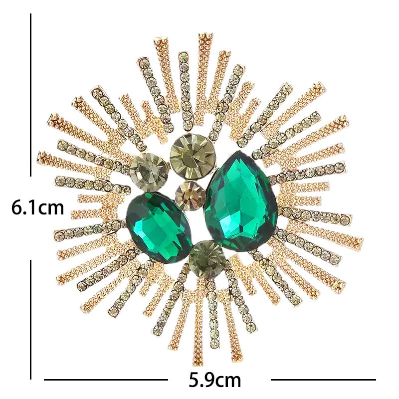 Image of Rhinestone Snowflake Brooch Pin for Women Sparkly Flower Corsage Lapel Pin Vintage Floral Suit Jacket Brooch Pin Jewelry for Women Men Birthday Gifts