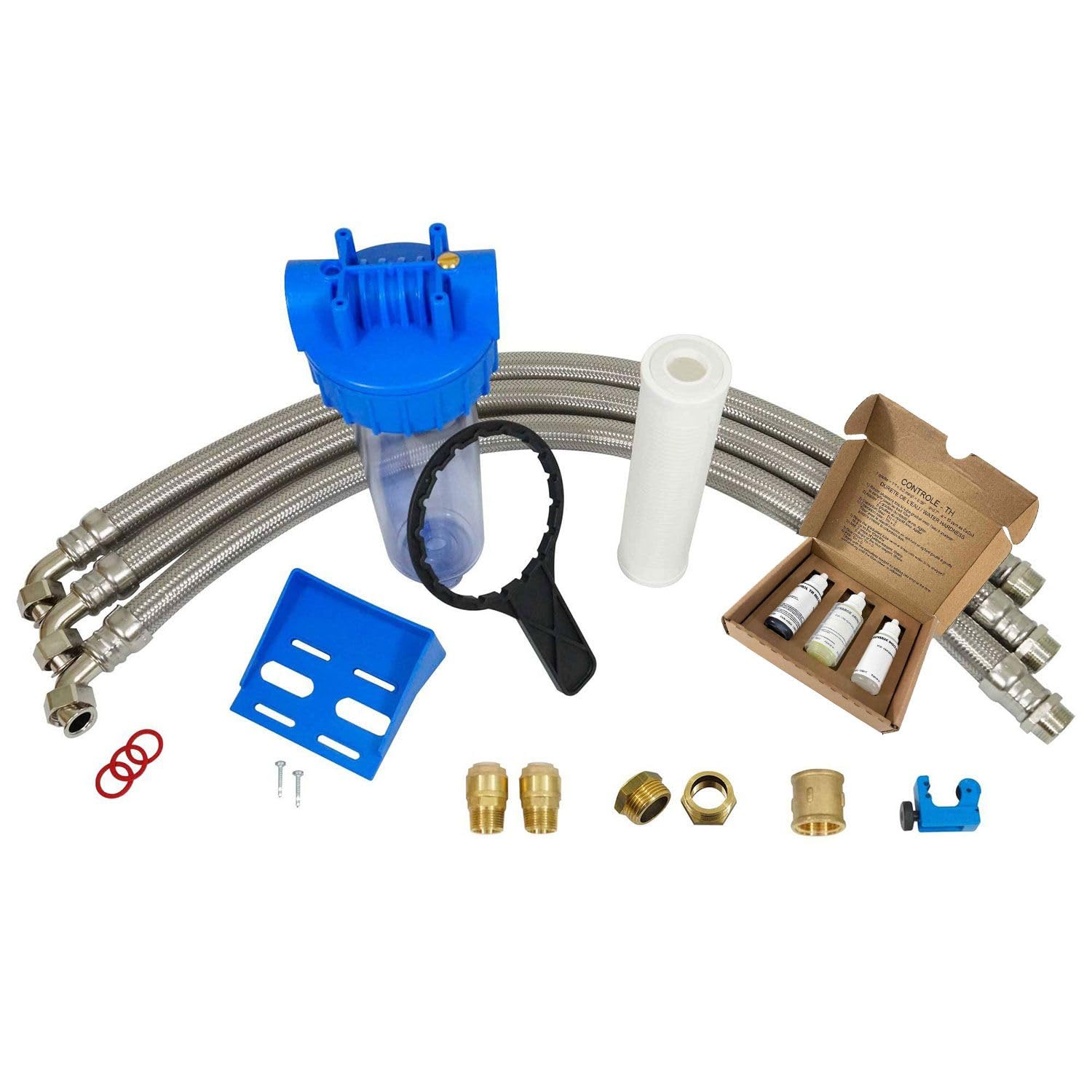 Descalcificador De Agua Bi-bloques 20l Clack Ws100v Completo Con Kit De Instalación