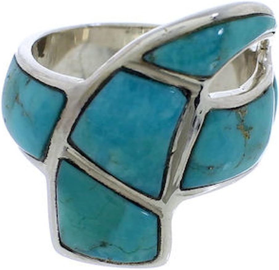 Turqoise Inlay Rings Amazon.com: Authentic Sterling Silver Turquoise Inlay Ring Size 6 ...