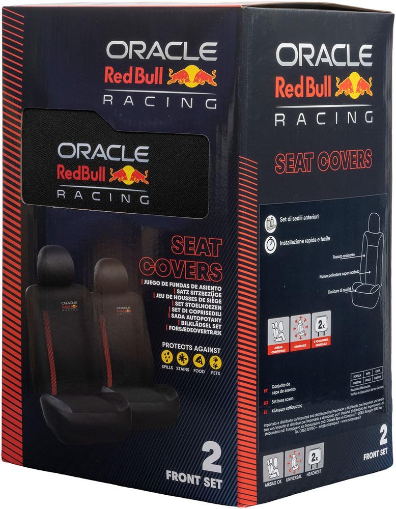 RED BULL Racing Ensemble 6 Housses Siège Auto Powerbar Noir Rouge