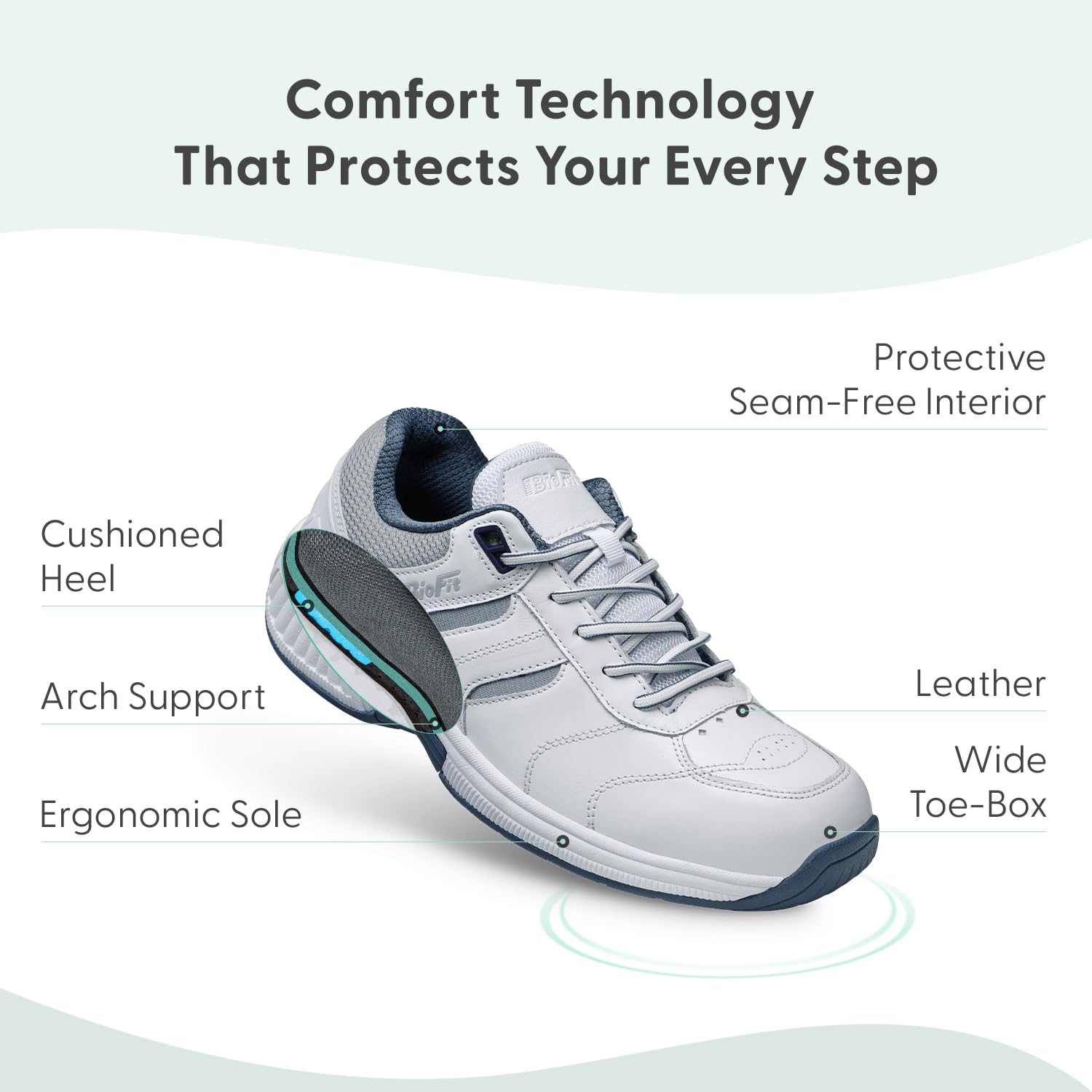 Orthofeet Men's Orthopedic Leather Pacific Palisades Sneakers