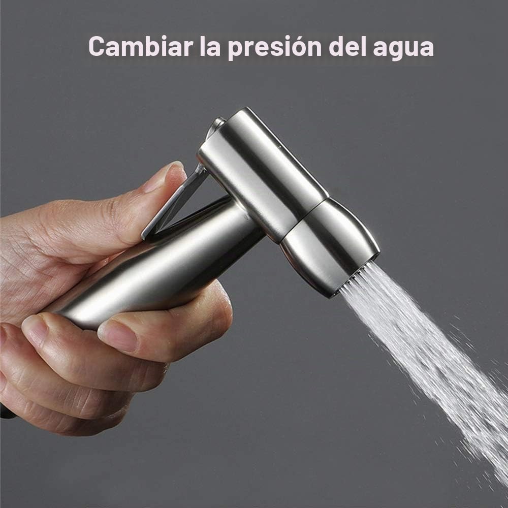 Inodoro pulverizador de bidé de mano con gancho para tanque de agua y manguera de ducha telescópica flexible ABS de 59 pulgadas para limpieza de pañales de baño, baño de mascotas, closestool, sartén