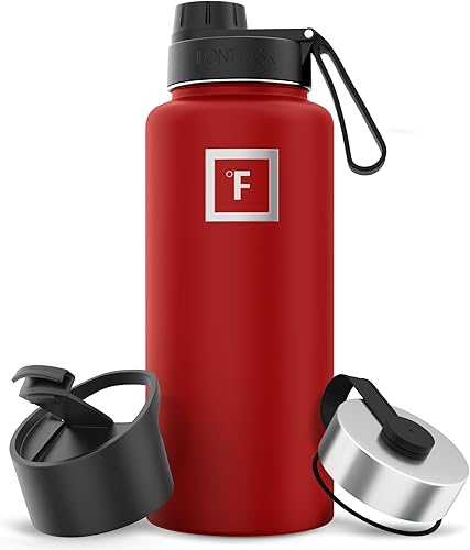 Miniatura 113 de IRON °FLASK Frasco de hidratación para acampar y senderismo con pajilla, botella de agua deportiva de acero inoxidable con aislamiento de boca