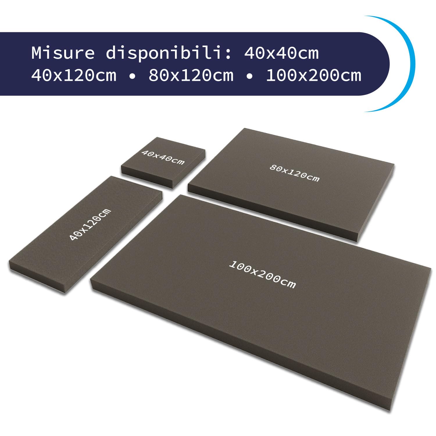Mousse Polyuréthane Haute Densité Pour Assise - Dimensions 40 X 120 Cm, épaisseur 8 Cm, Couleur Gris Anthracite, Idéale Canapé Palettes
