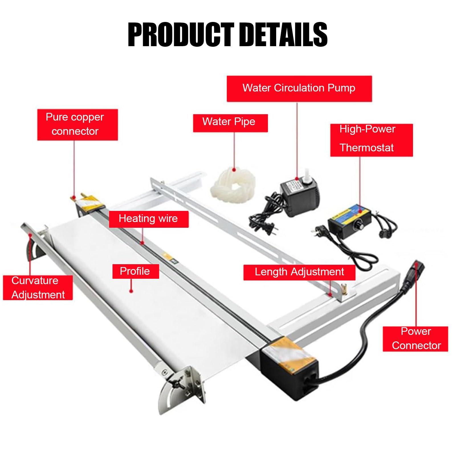 Dobladora de acrílico con longitud y ángulo ajustables para placas de plástico, dobladora de tablero de PVC para proyectos de bricolaje