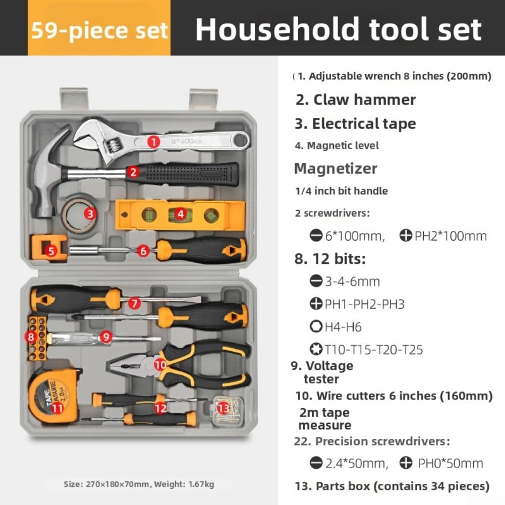 Kit Outils 59 Acier Chrome Vanadium pour robuste Kit Outils 59