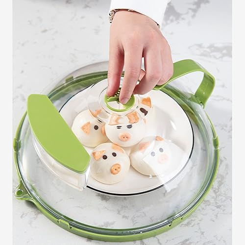 Miniatura 3 de Cubierta para microondas para alimentos, cubierta de salpicaduras de microondas con asa y orificios de ventilación de vapor ajustables, tapa de