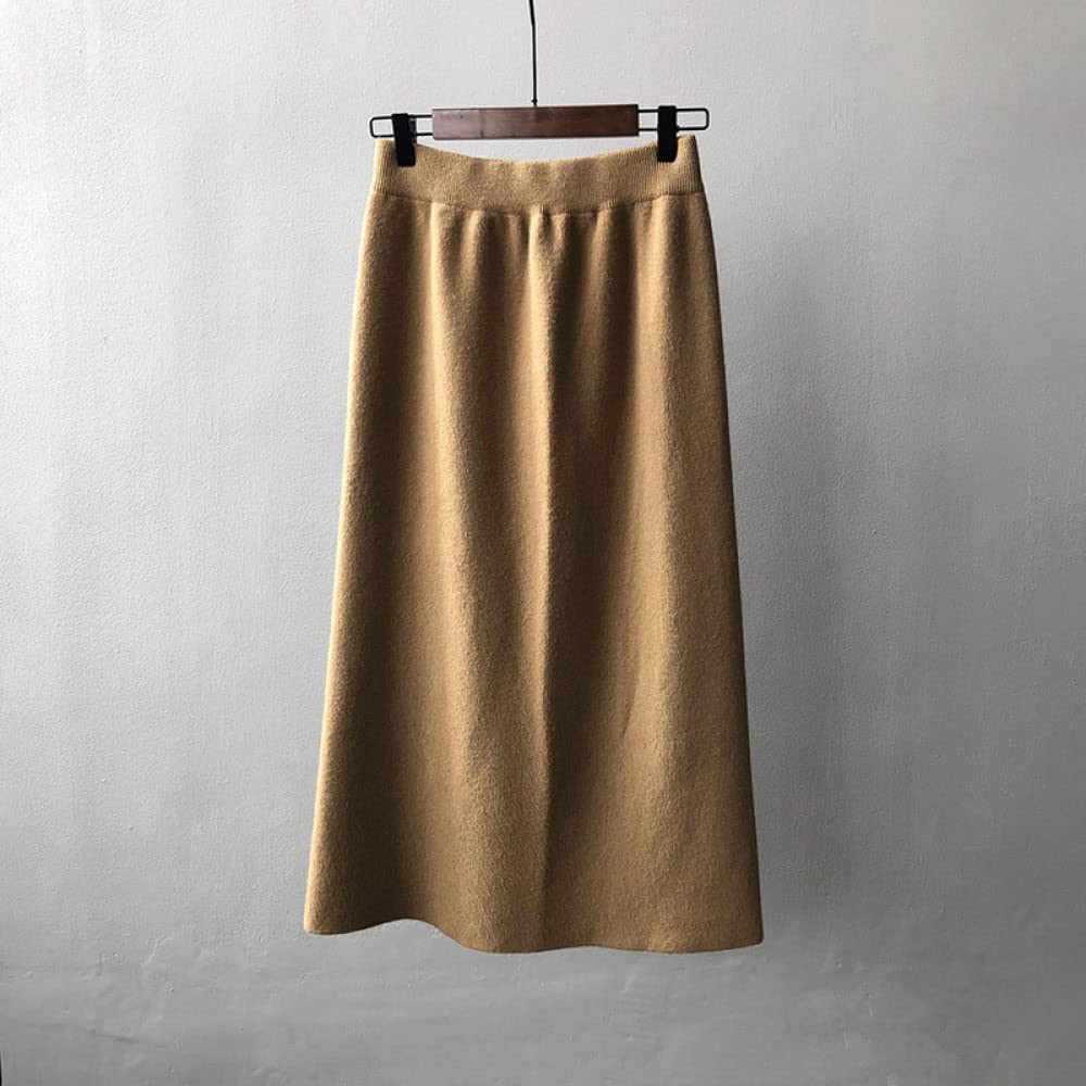 Gonne Invernali Donna, Sexy Borsa Elastica Gonna In Maglia Alla Moda Posteriore Divisa Elegante Gonne Invernali Nere Per Le Donne Gonna Midi A Vita Alta A Matita Gonne A Tubo Per Le Donne Gonna A Tr