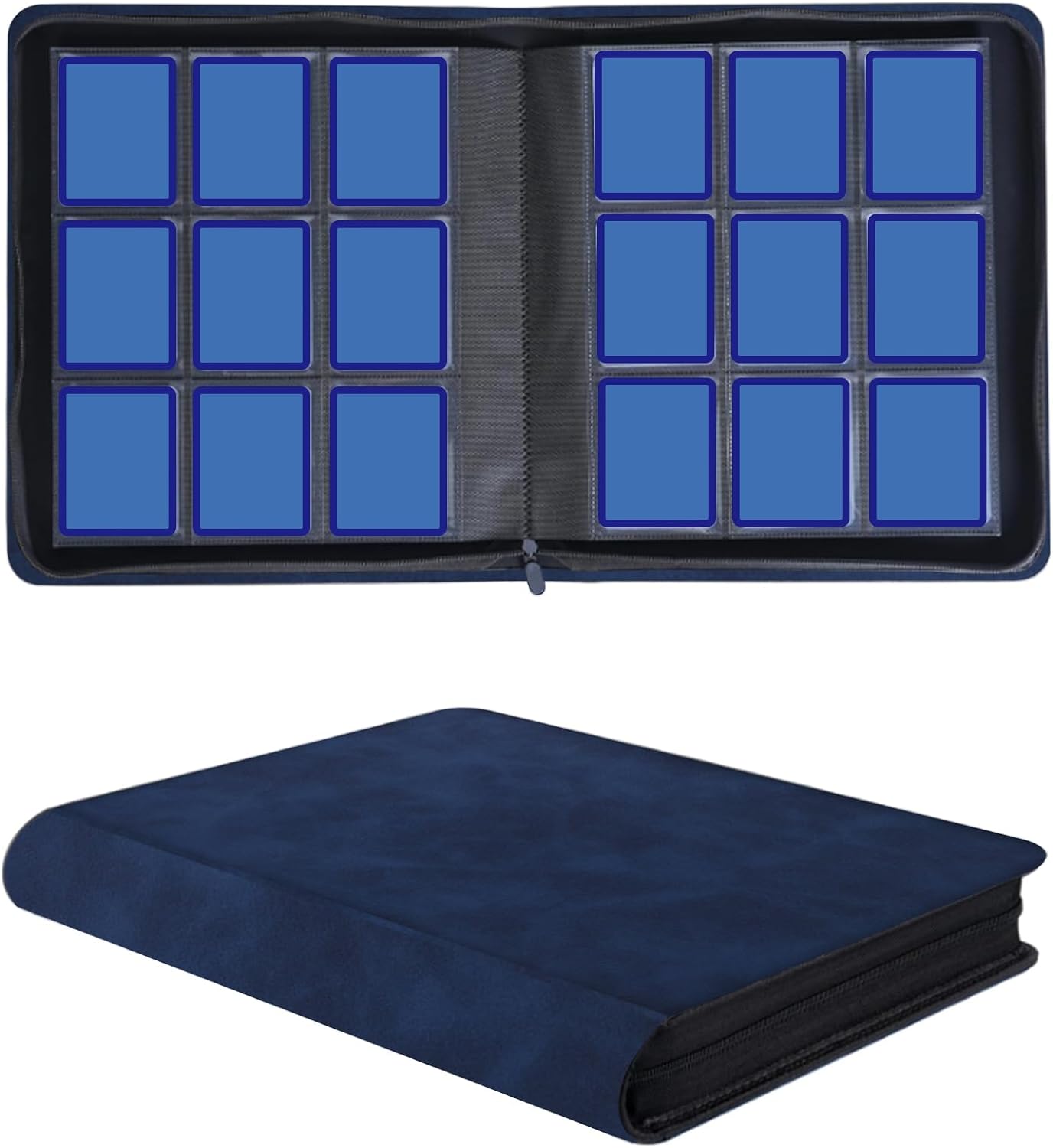 Toploader Binder Holds 9 Pocket 360 Cards,Widen The Book Spine Filled with 20 Double-Sided Pages Sleeves,Top Loader Binder for Cards Compatible with 3×4'' 35pt Rigid Pokemon/Sports Trading Cards