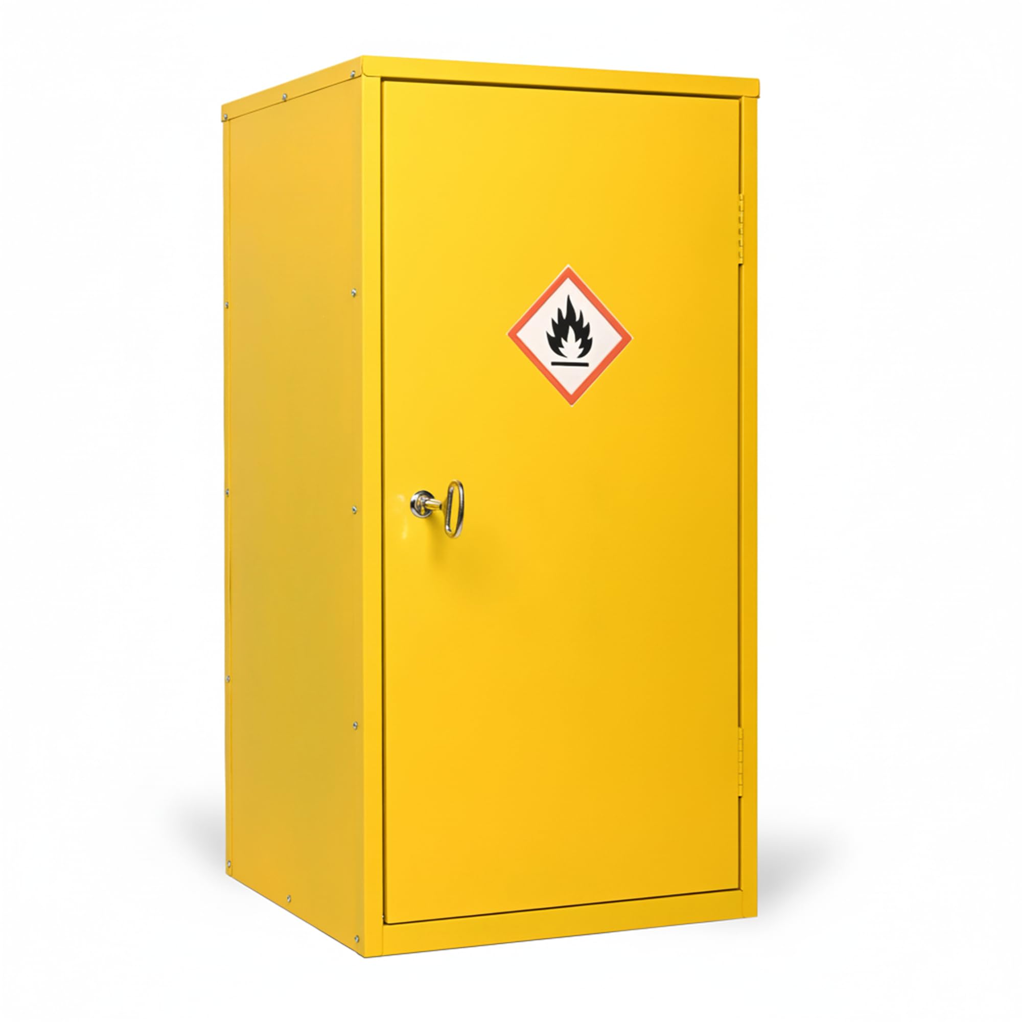 Metel COSHH Schrank für Gefahrstoffe, feuerfest, brennbar, gelb, kleine Schränke, HSE-Sicherheitsschrank für den Arbeitsplatz, 910 (H) x 460 (B) x 460 (T) mm