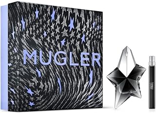 MUGLER ANGEL FANTASM Coffret Cadeau Eau De Parfum Rechargeable Pour Elle - Parfum Pour Femme - Gourmand, Ambré et Fruité - Flacon de 25 ml + Format Voyage de 10 ml