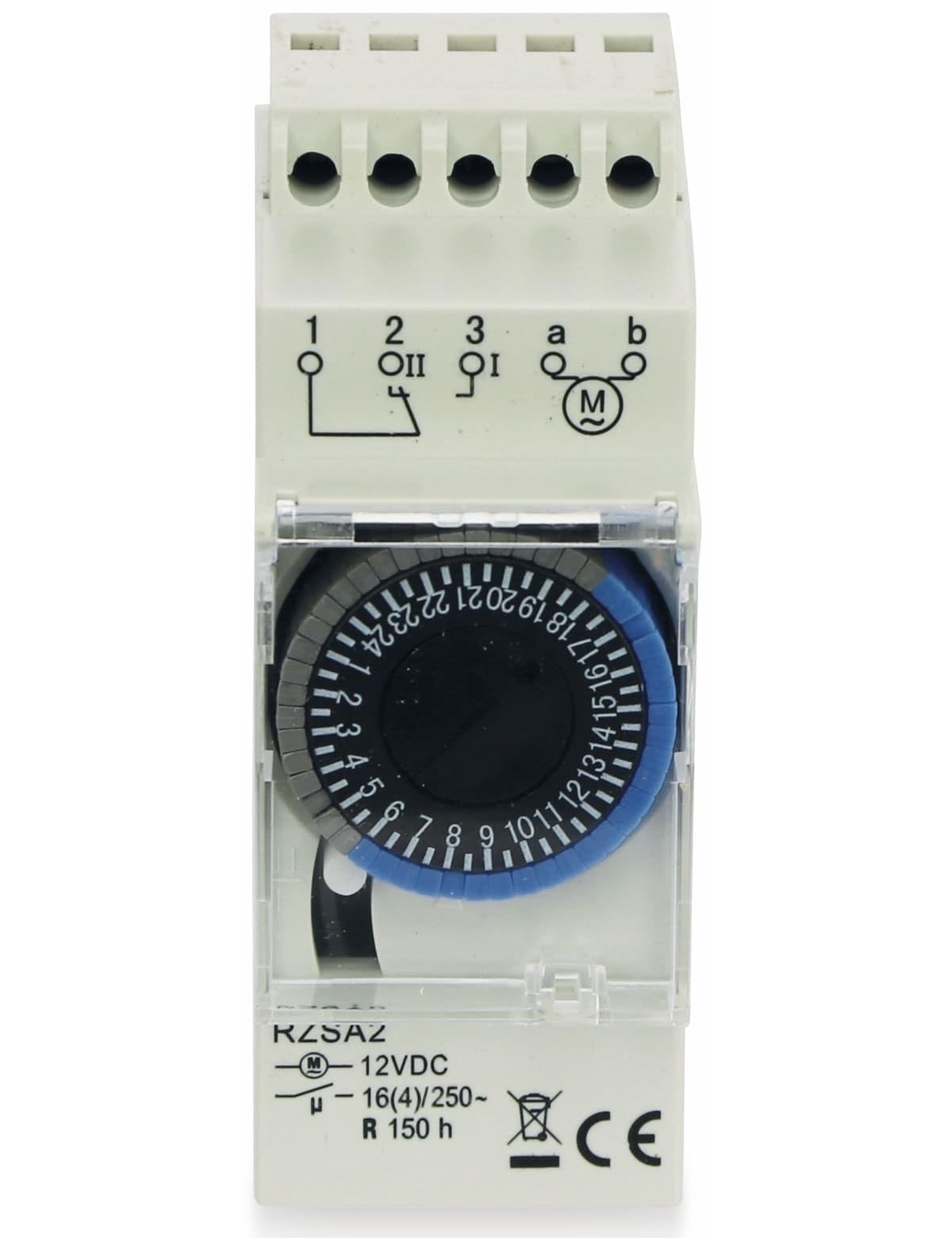 Programator czasowy RELTECH RZSA2, 12 V, szyna DIN, analogowy