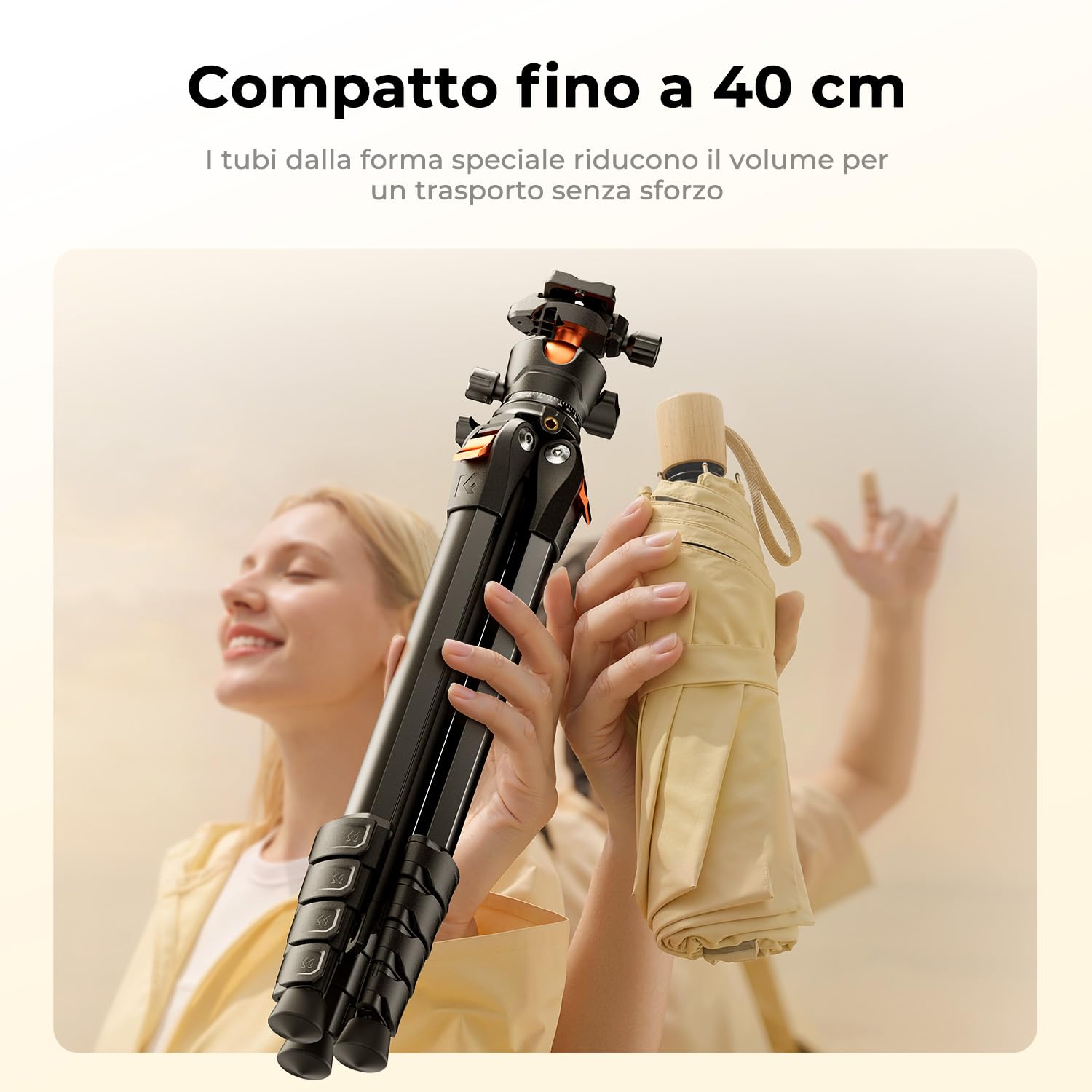 K&F CONCEPT Treppiede Fotocamera e Smartphone 162cm, Cavalletto Fotografico | Treppiedi Per DSLR/Mirrorless/Sony/Canon/Nikon, Portata 10kg, Alluminio con Supporto per Cellulare 2-in-1, A305A1+BH-40