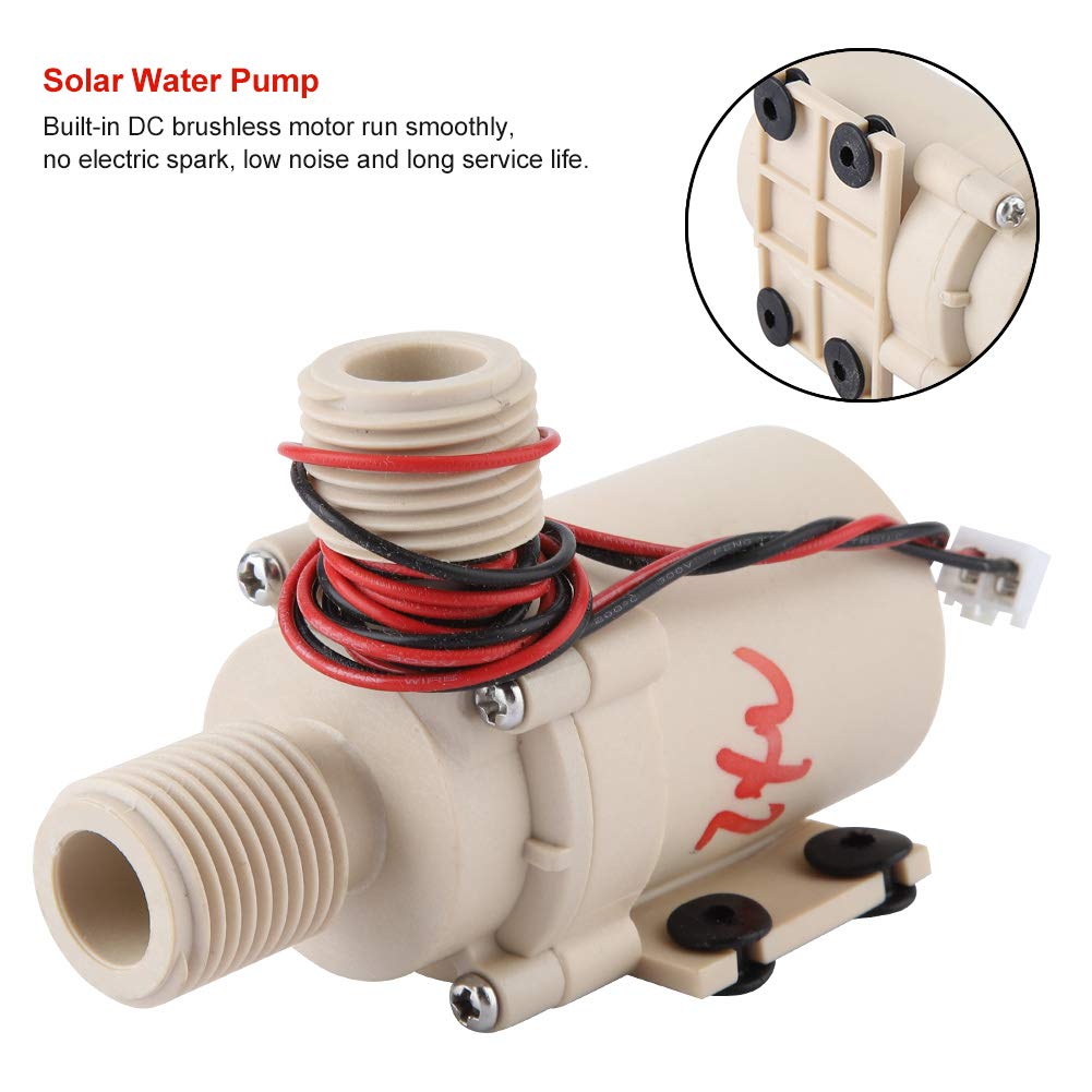 Jectse 24V Wasserpumpe, 24V 8L/min Zirkulationswasserpumpe, Bürstenloser Motor, Solar Heiß-/Kühlwasserpumpe für Wasserzirkulationssystem, Kühlsystem, Solarthermieanlage