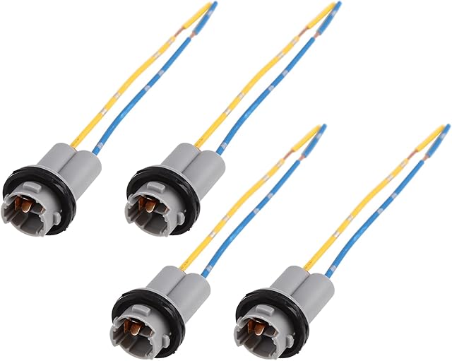 Sourcingmap DC 12V T10 Car Light Socket Adapter Bulb Wire Harness Connector 4pcs