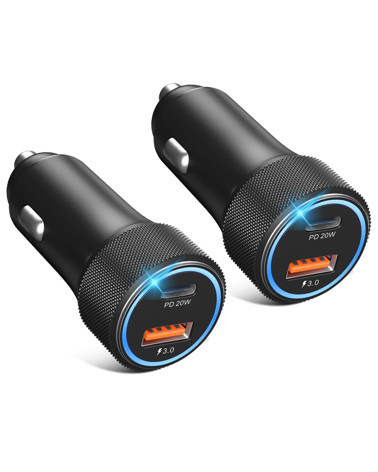 USB C Car Charger 2 Pack, 38W 12V USB Car Phone Charger Adapter PD/QC Fast Charging Cigarette Lighter Plug for iPhone 16 15 14 13 12 11 Pro Max, iPad, Android Samsung S24 S23 S22 A15, Pixel 9 8 7 6