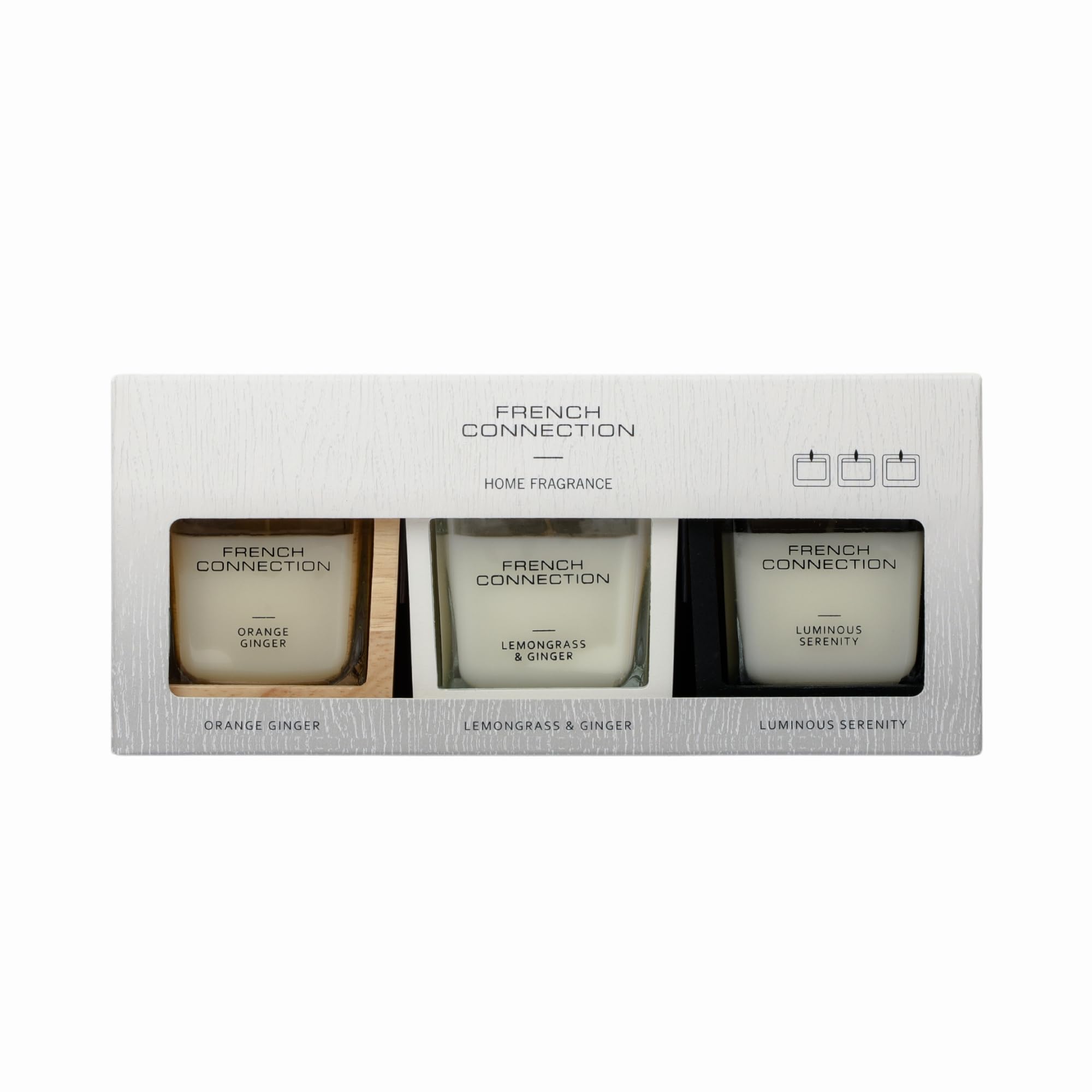 French Connection Scented Candle 3 Piece Gift Set - Wood