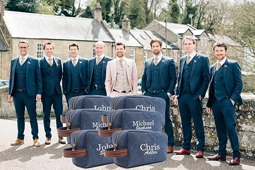 Miniatura 8 de Neceser personalizado con nombre y título, kit de dopp personalizado, bolsa de aseo de viaje bordada para hombres y mujeres, 7 colores de hilos,