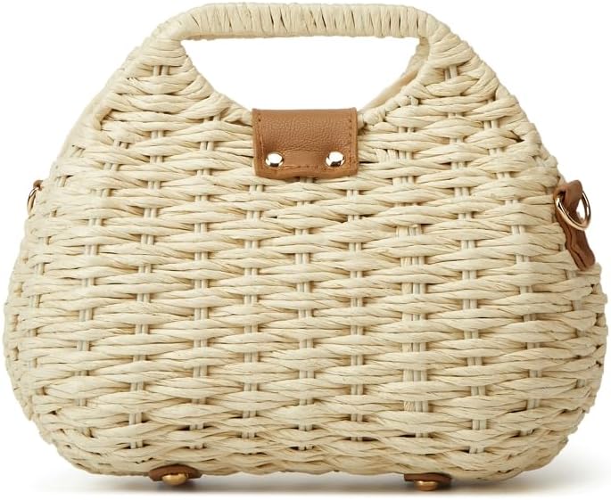 Bolso de hombro de paja para mujer estilo verano miniatura 4