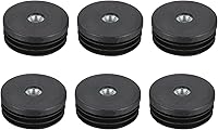 Vista 18 de Uxcell 4 piezas de insertos roscados M8 para tubo redondo de 0.748 in/0.75 pulgadas, insertos de plástico negro para tapas de extremos de silla