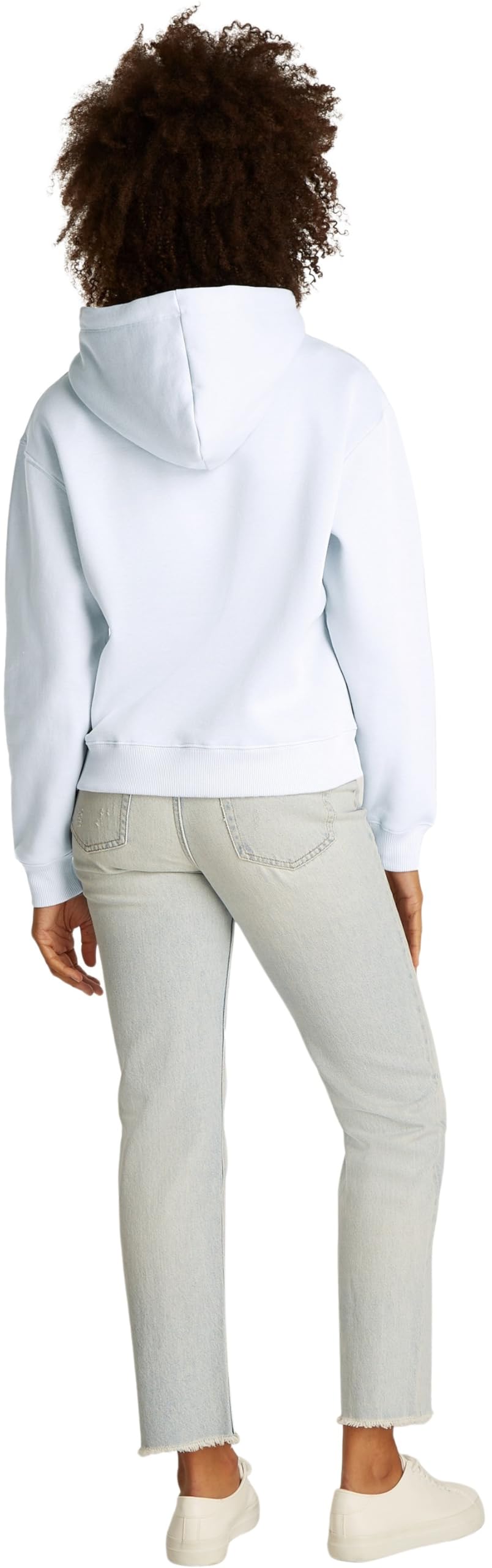 Tommy Hilfiger Women’s Logo Hoodie, Blue (Breezy Blue), XS