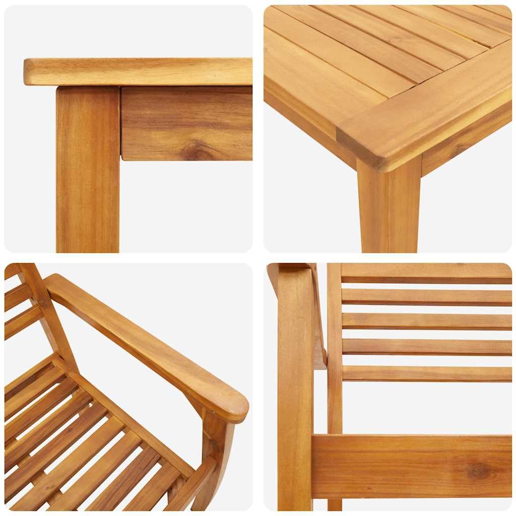 Set da Pranzo per Giardino 5 Pezzi in Legno di Acacia Marrone | Arredo da esterno in acacia massello marrone, ideale per pranzi e cene all'aperto in giardino, terrazza o patio.