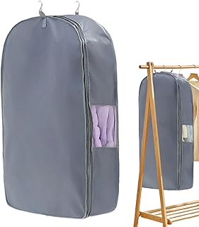 保管用衣装バッグ 収納バッグ ガーメントバッグ 服バッグ 衣類収納バッグ,ハンガー掛け可能な透明窓付きガーメントバッグ - 衣類保護カバー - 男性用 家庭用 寝室用 クローゼット用 ワードローブ用 結婚式用 引越し用 旅行用 ジャケット用 セーター用 コート用
