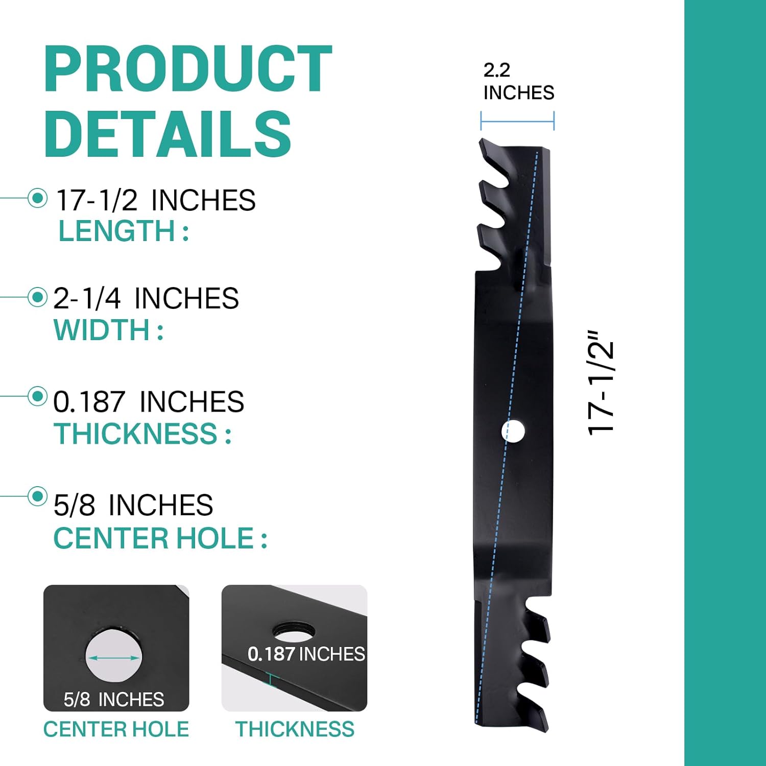 110-6837-03 Mulch Blade fits for Exmark 50' Quest 115-5059 115-5062 Blade Replacement for Toro Time Cutter Z Mowers with 50'' Deck Z5000, 74370, 74372, 74373 3 Pack