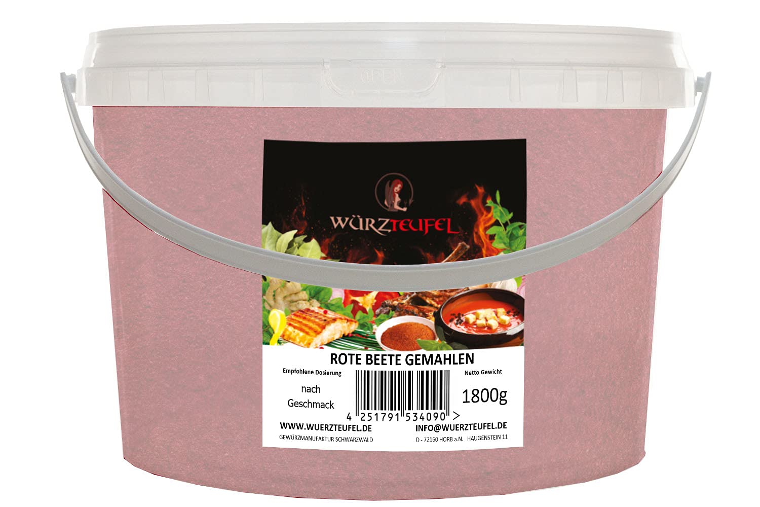 Rote Beete gemahlen Rote Bete Pulver aus Deutschland. PE - Eimer 1600g (1,6 KG)