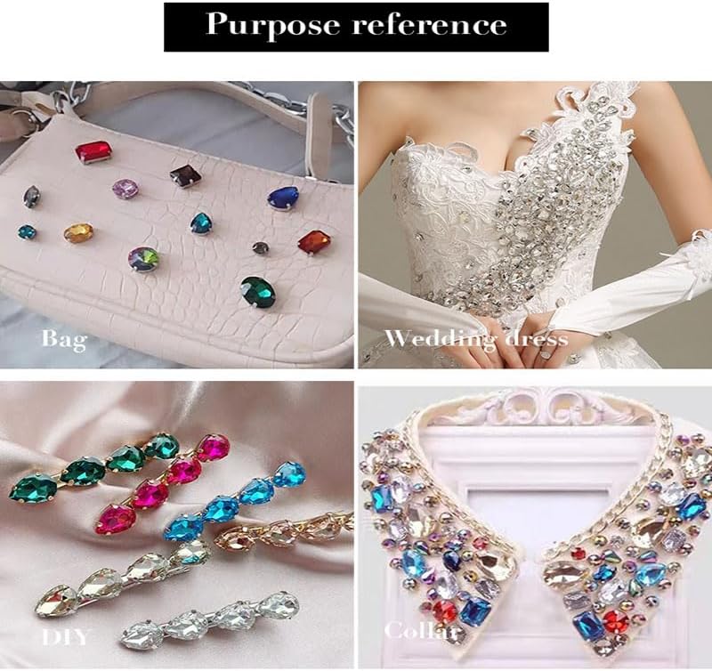 Miniatura 2 de 50 unidades de diamantes de imitación de 0.394 x 0.551 in (0.394 x 0.551 in) con parte trasera plana, gemas de diamantes de imitación de garra