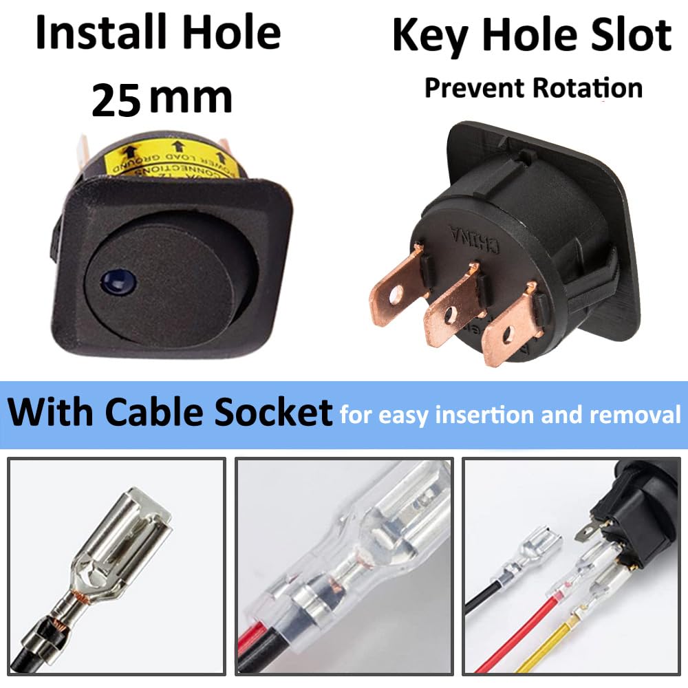 12V LED Kippschalter 25A mit Schaltsymbol für Boote 12V LED Kippschalter 25A mit Schaltsymbol für Boote