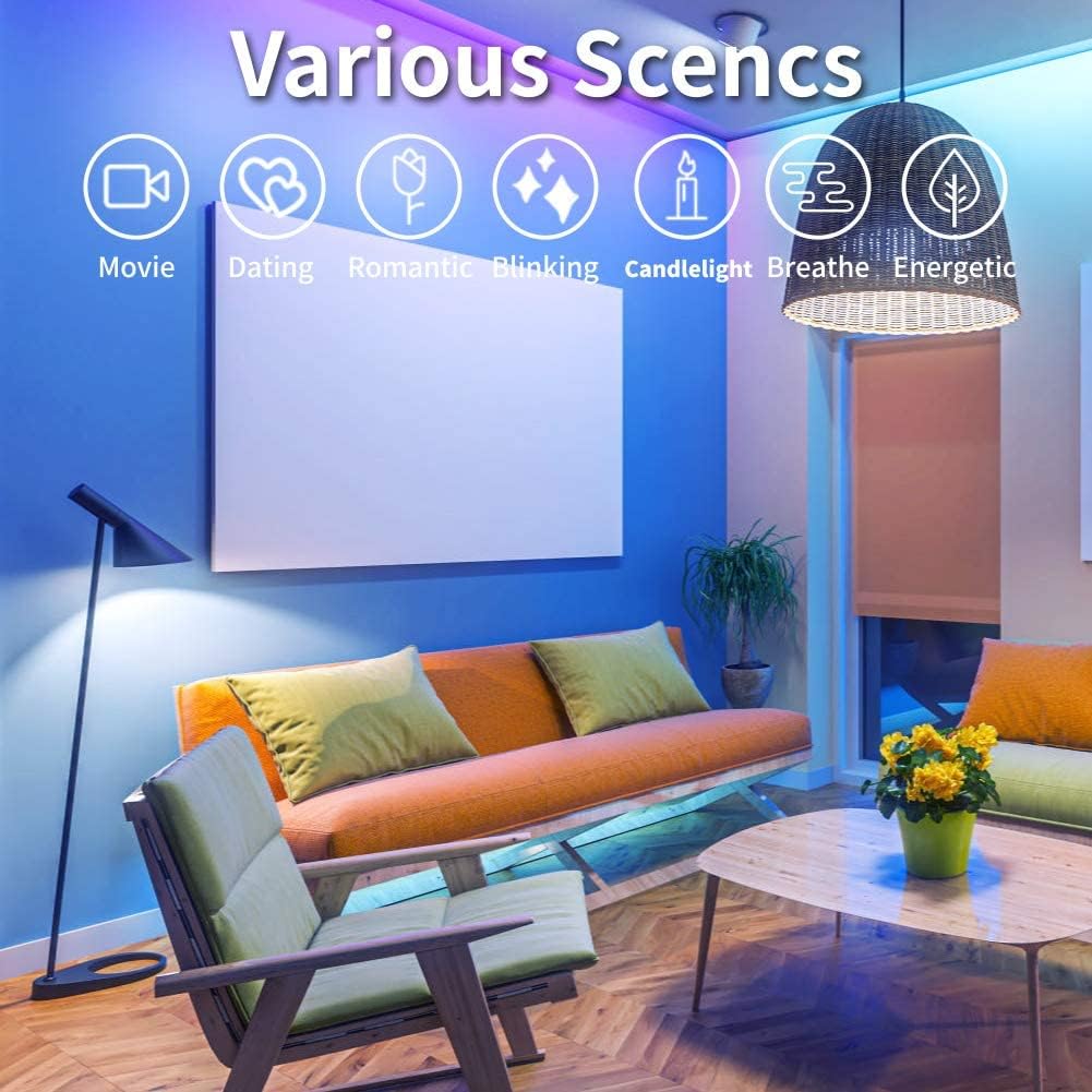 Avatar Controls 9.8 ft Alexa LED Lights Compatible with Music Sync, Dimmable LED Strip Lights Work with Google Assistant, 16M Multicolor LED Lights Smart Controlled by Voice, APP, Remote and Box