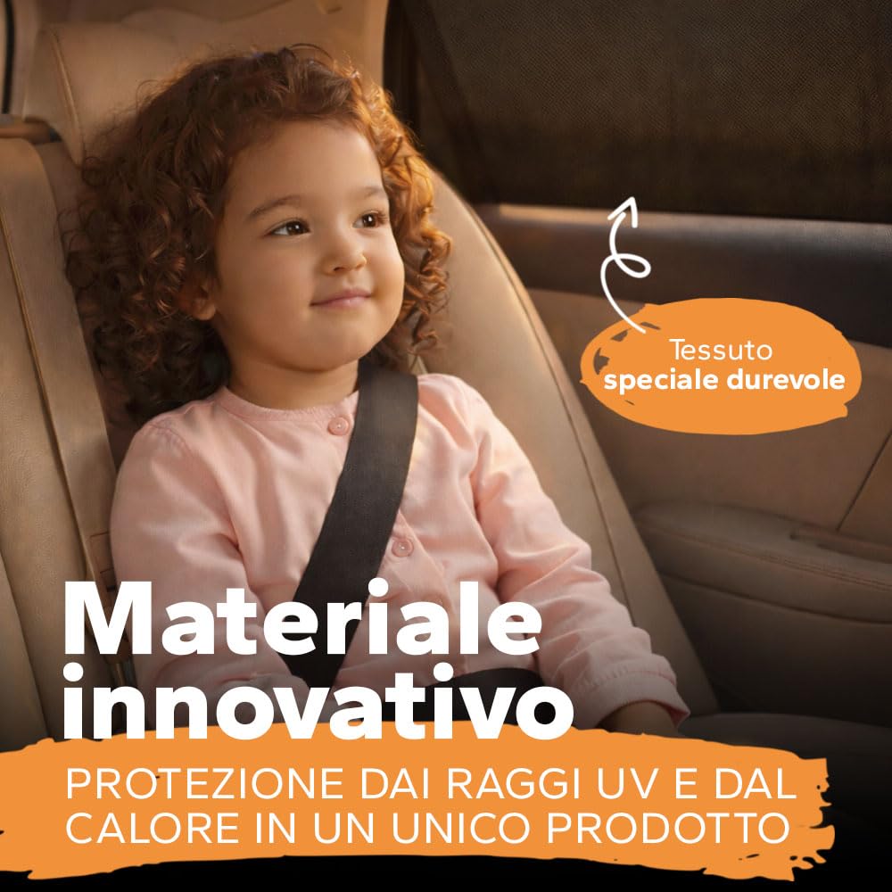 Tende Parasole Auto Bambini UPF+ Protezione Solare UV Universali Laterali Antizanzare
