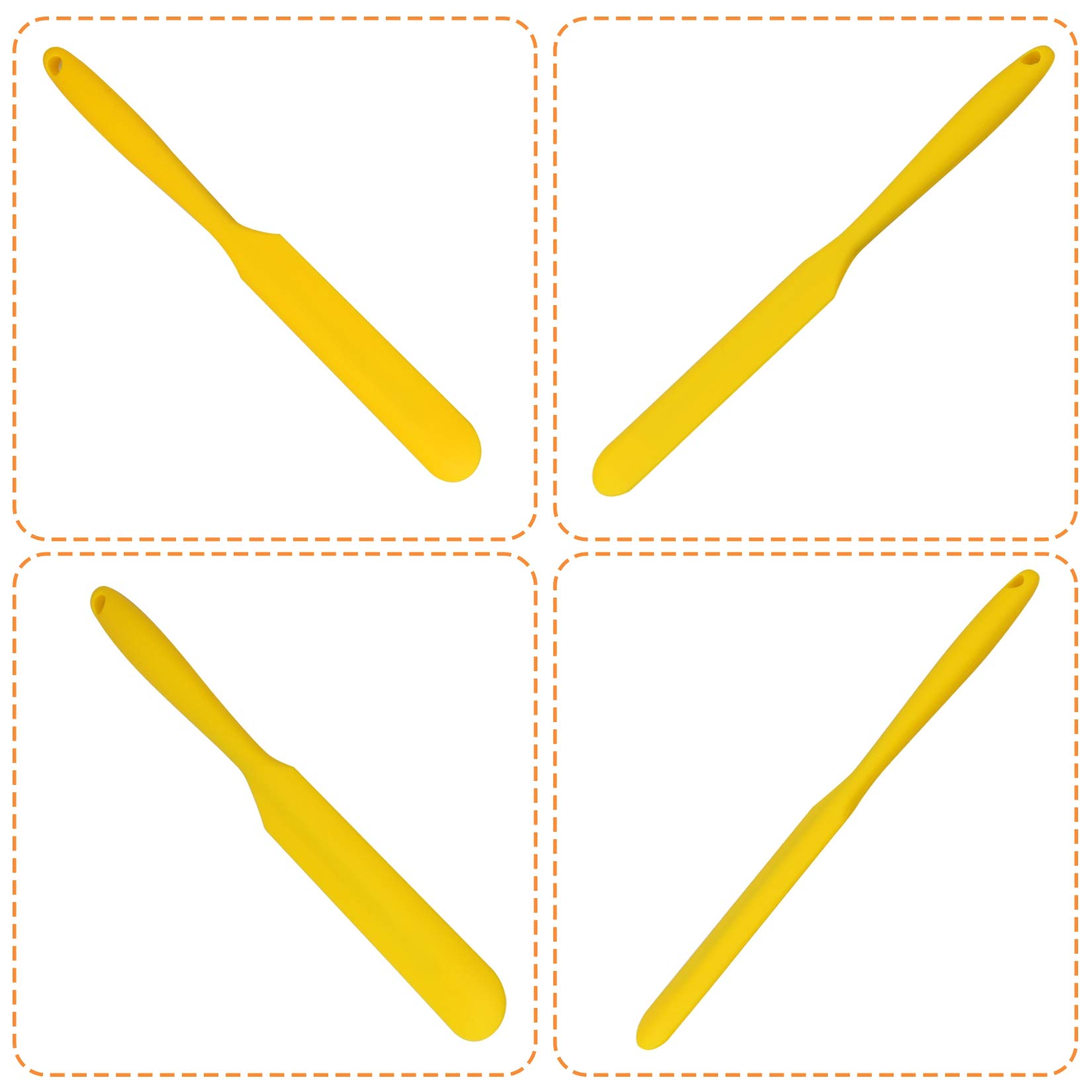 SUMERSHA Juego de 4 espátulas de silicona antiadherentes resistentes al calor para tartas, crema y mantequilla, espátulas flexibles, para mezclar, raspador, herramienta de cocina para hornear, 4