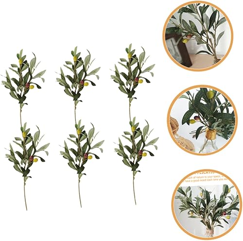 Miniatura 2 de IMIKEYA 24 ramos de boda de ramas de olivo artificiales, rellenos de florero de rama de olivo, arreglos florales, flores artificiales para