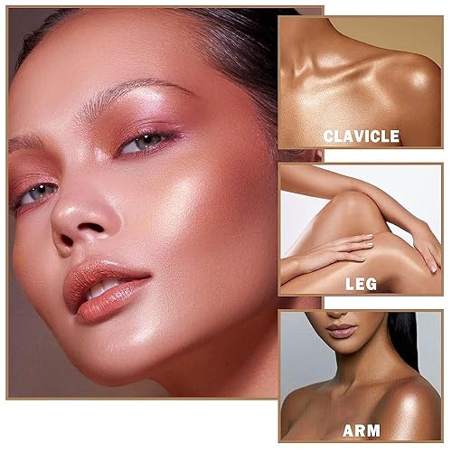 Miniatura 6 de Maquillaje iluminador de cuerpo blanco, de larga duración, impermeable, líquido para el cabello y el cuerpo, aceite brillante (blanco)