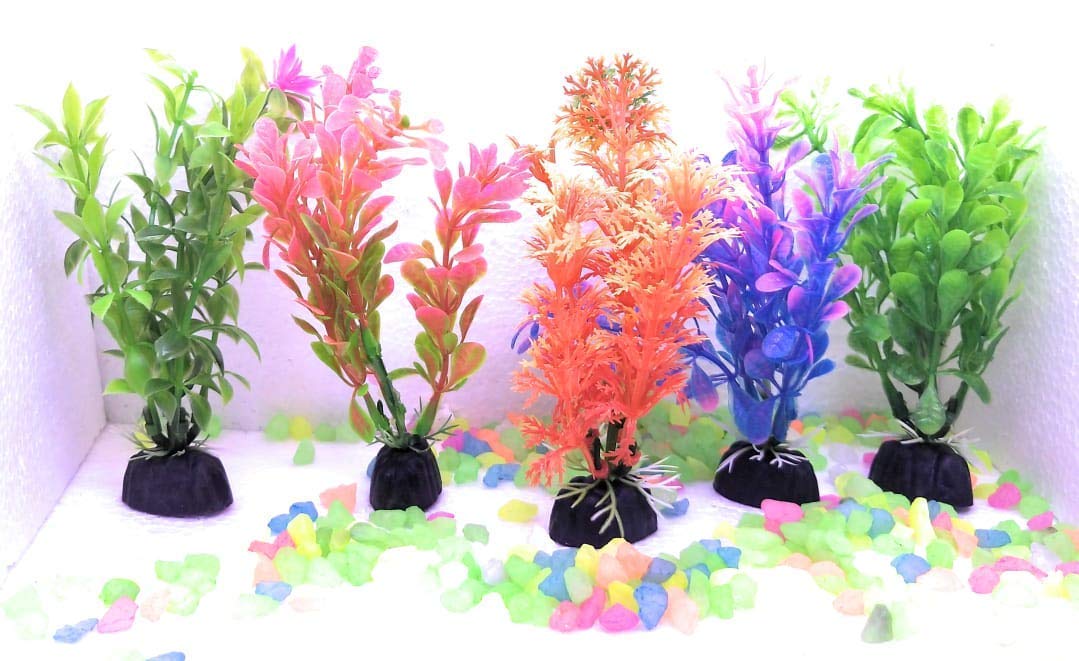 NATLIS Beautiful Multicolour Artificial Aquarium Plastic Plants for
