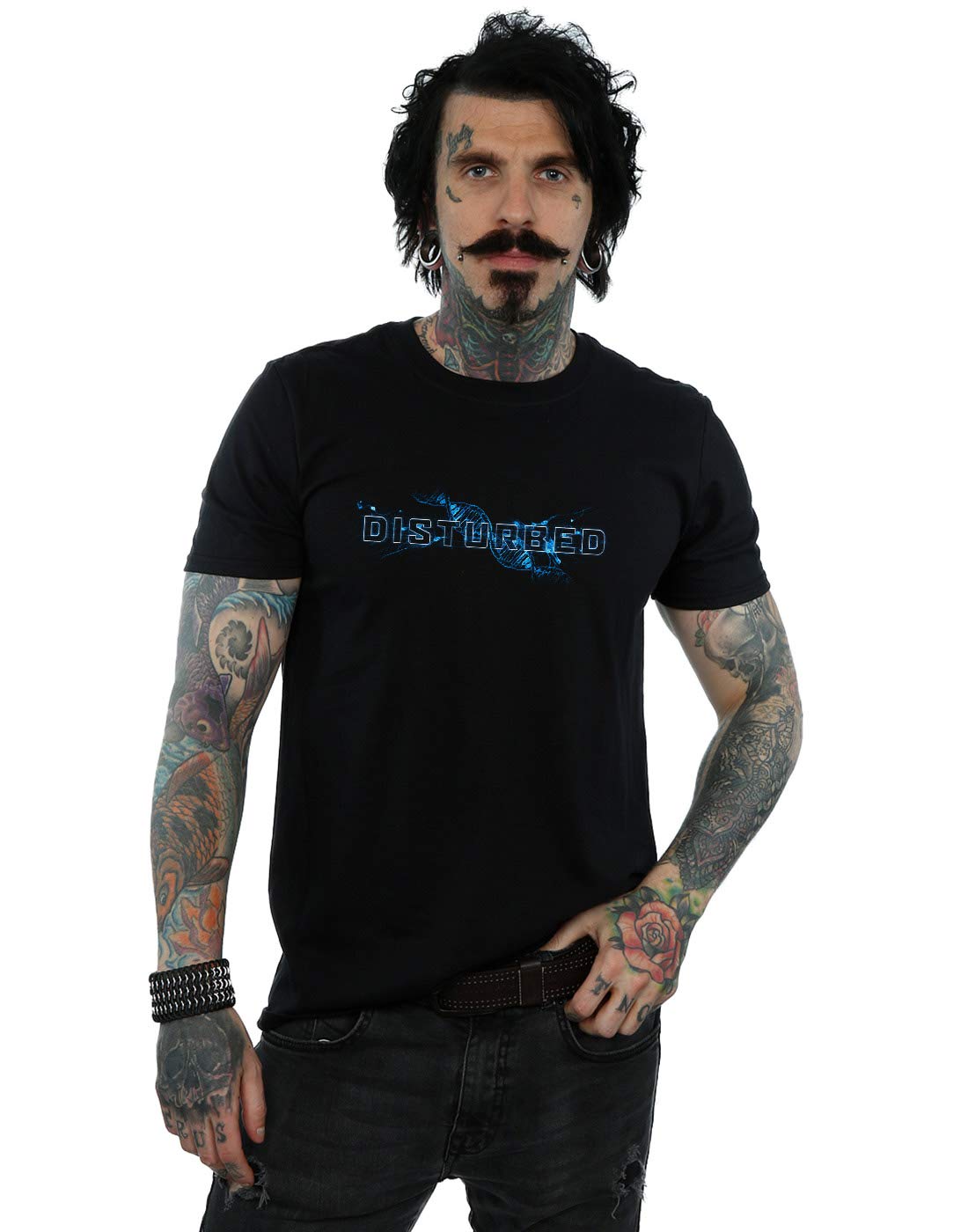 Absolute Cult Men's Black Disturbed Blue Blood T-Shirt XXX-Large