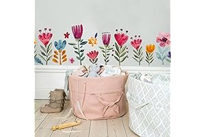 Flowers Wall Decals for Girls Bedroom - Children DIY Wall Art Stickers