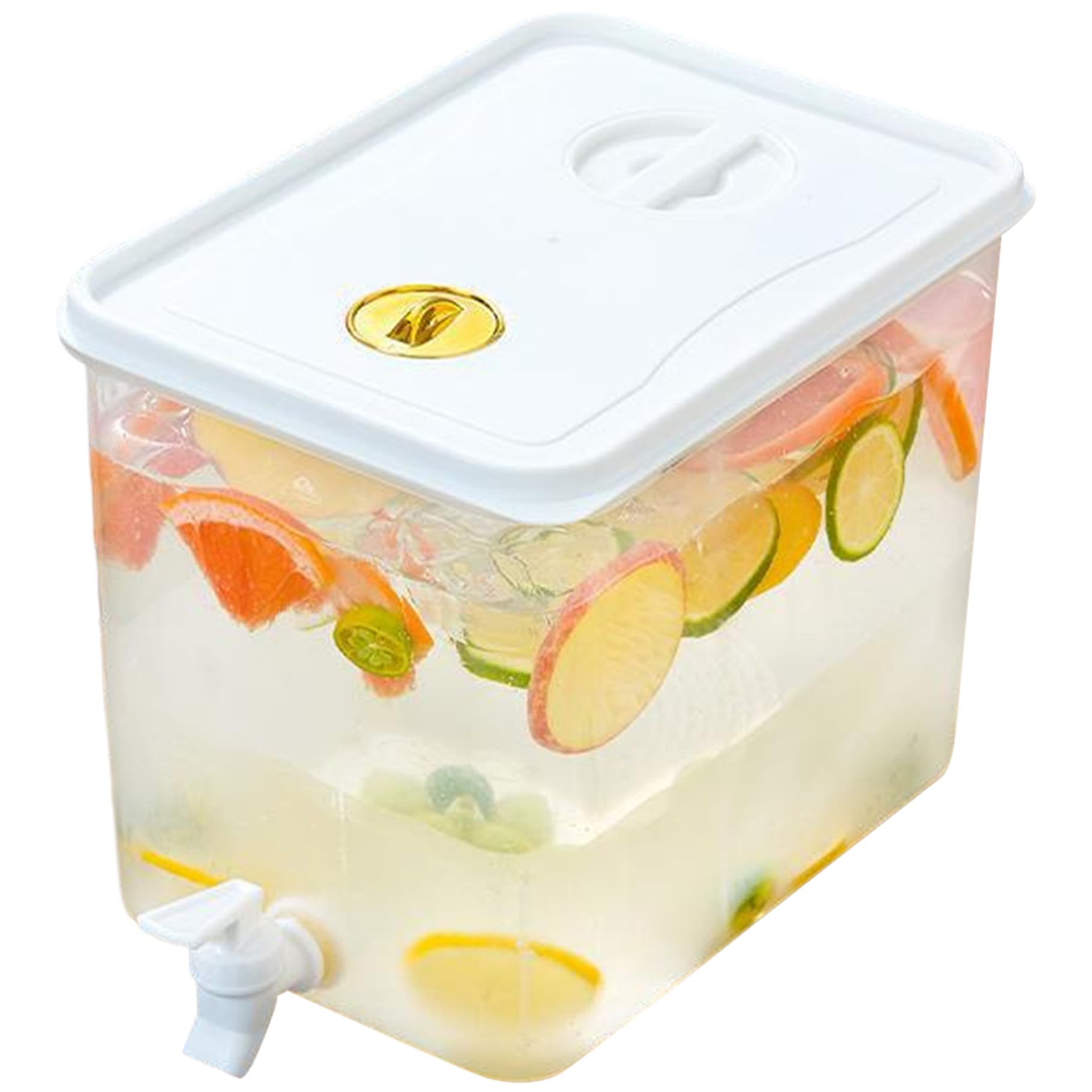 Distributeur de boissons pour réfrigérateur, distributeur de boissons 10 l avec robinet et filtre, boisson en plastique avec couvercle anti-fuite, limonade pour thé chaud froid au lait
