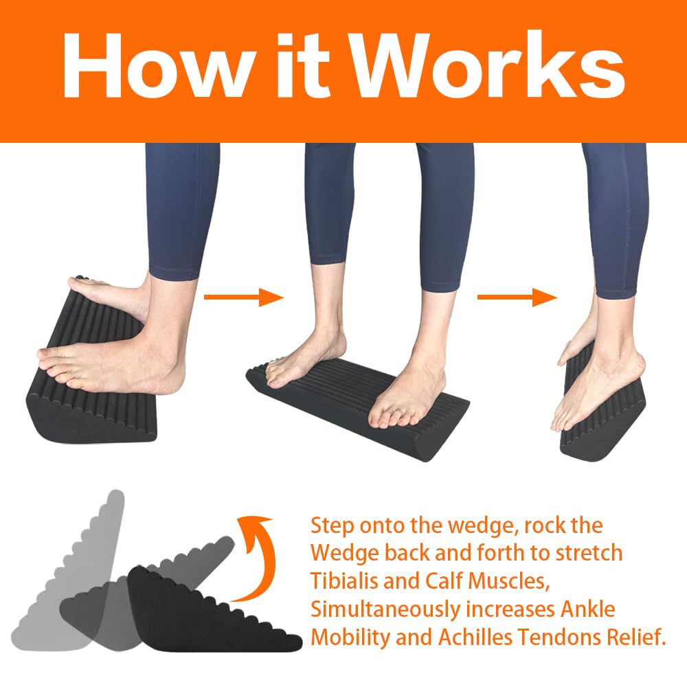 BOZEERA Squat Block Set  3 Stuks  - Slant Board En Stretch Board Incline En Balance Board Kuitstrekker Set Met Video Poster En Tas