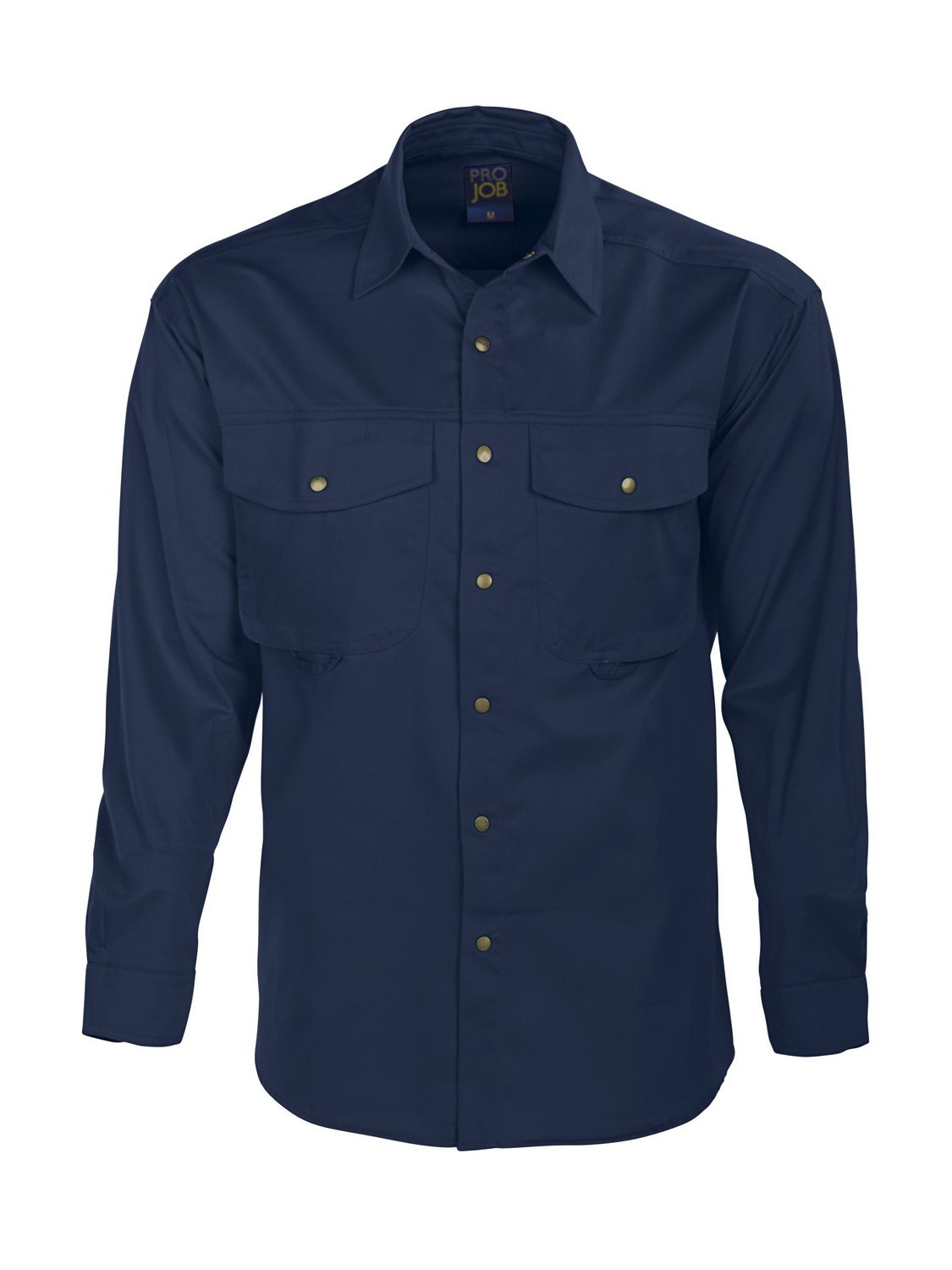 Chemise marine bouton pression XS en finitions haut de gamme épurées